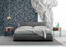 Doppelbett Soho aus grauem Leder mit Roi Nachttischen - BertO