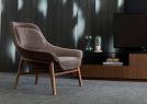 Designer-Sessel aus Leder und Holz Hanna – cm cm L.86,5 x t.83 x H.85 -  BertO Salotti